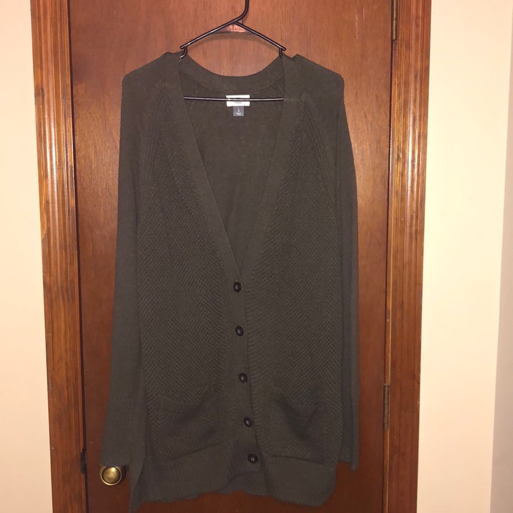 Green cardigan